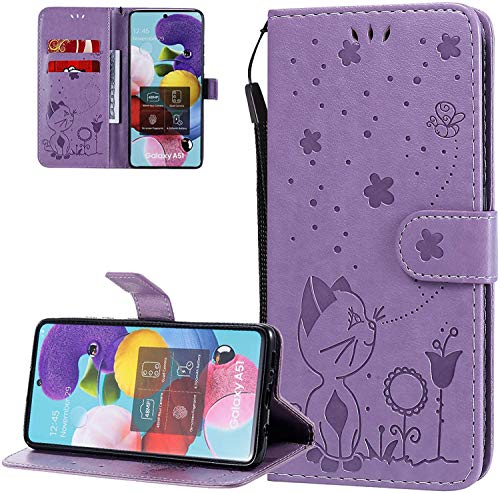 LEMAXELERS Nokia 2.3 Hülle,Nokia 2.3 Handyhülle Netter Katzen blume Prägung Mädchen Flip Case PU Leder Cover Magnet Schutzhülle Ständer Handytasche für Nokia 2.3,KT Cat Zi von LEMAXELERS