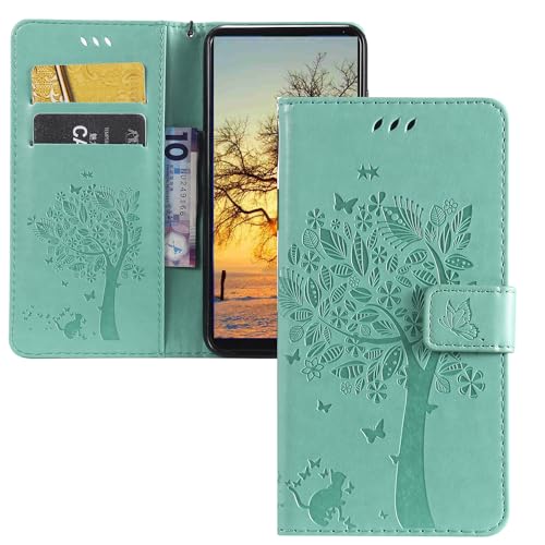 LEMAXELERS Nokia G42 Hülle, Nokia G42 Handyhülle Prägung Blumen Wunschbaum Mädchen Flip Case PU Leder Cover Magnet Schutzhülle Ständer Handytasche für Nokia G42,KT Green Wish von LEMAXELERS