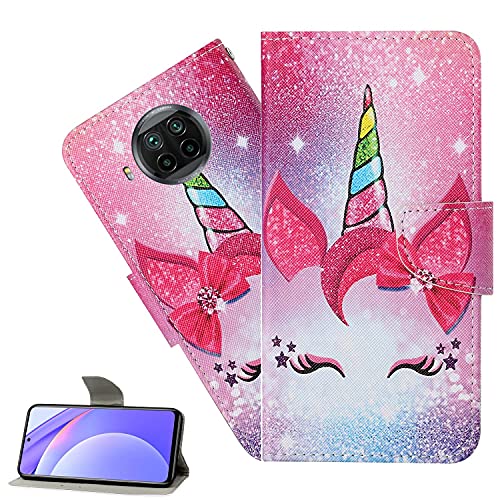 LEMAXELERS Redmi Note 9T Hülle,Redmi Note 9T Handyhülle Süßes Einhorn Mädchen Flip Case PU Leder Cover Magnet Schutzhülle Ständer Handytasche für Redmi Note 9T,XC4 Sleep Unicorn von LEMAXELERS