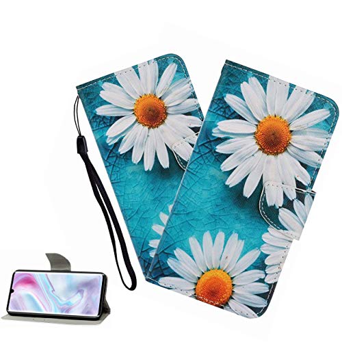 Redmi Note 10 Pro Hülle,Redmi Note 10 Pro Handyhülle Weiße Blume Mädchen Flip Case PU Leder Cover Magnet Schutzhülle Tasche Skin Ständer Handytasche für Redmi Note 10 Pro,XC White Daisy von LEMAXELERS