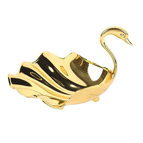 Obstschale, Pfauen-Obstschale, Goldene Metall-Bonbonniere, Obst-Serviertablett, Dekorative Schlüsselhalter-Schüssel, Snack-Tablett für Heimdekoration von LEMCC