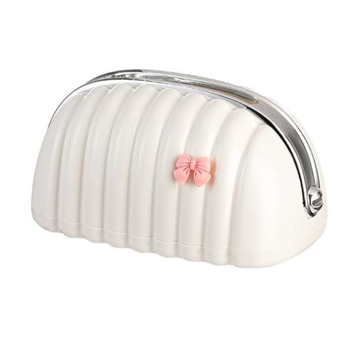 Taschentuchbox-Abdeckung, Tisch-Serviettenhalter in Muscheltaschenform, Taschentuchbox-Halter aus Kunststoff mit Schleife, Taschentuchspender für Couchtisch, Dekorative Serviettenbox-Abdeckung für Sch von LEMCC