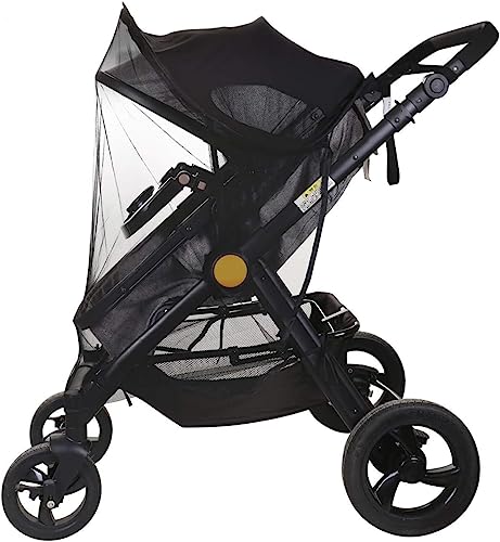 LEMESO Universal Moskitonetz für Kinderwagen Insektenschutz für Kinderwagen Buggy mit Sonneverdeck Schutz vor Insekten Sonne Schwarz Sonnendach Sonnenblende für Babyschale Sportwagen von LEMESO