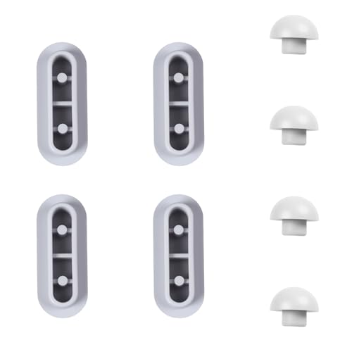 8 Stück WC Sitz Puffer, Toilettensitz Sitz Puffer Set, Dämpfer für Toilettendeckel und Brille, Universelles WC Sitzdeckelpuffer für Toilettensitz, Geräuschreduzierende Auflagepads, Grau von LEMLIN