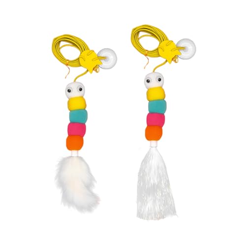 LEMLIN 2 Stück Katzenspielzeug, Spielzeug das mit der Katze interagiert, hängende Katzenstick, verstellbares Seil LEMLIN 2 Stück Katzenspielzeug, Spielzeug das mit der Katze interagiert, hängende Katzenstick, verstellbares Seil von LEMLIN