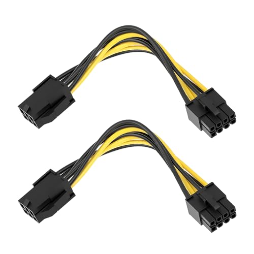 LEMLIN 6-Pin zu 8-Pin PCIe Adapter Stromkabel (8 Polig PCIe Stecker zu 6-Polig PCIe Buchse Kabel) - 22 cm von LEMLIN
