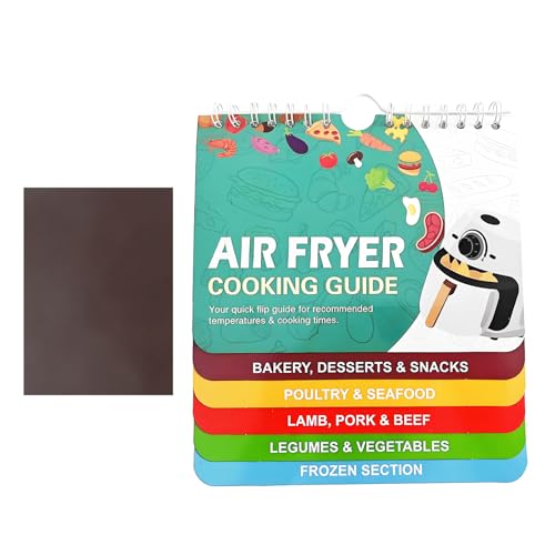 Luftfritteuse Spickzettel, Air Fryer Cooking Guide, Magnetischer Spickzettel Zeitdiagramm Leitfaden, Kurzanleitung zur Temperatur- und Zeitmessung für Heißluftfritteuse, unverzichtbares von LEMLIN