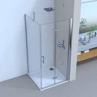 Duschkabine 90×120cm Schwingtür/Falttür Eckeinstieg Duschabtrennung - Lemmo von LEMMO