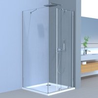 LEMMO Movable Duschkabine Schiebetür Seitenglas 75×80cm,6mm Nano ESG-Sicherheitsglas H 185cm von LEMMO
