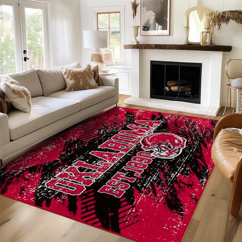 Oklahoma Teppich, Schlafzimmer, Wohnzimmer, Fußball, rutschfest, maschinenwaschbar, für Jungen und Männer, Höhlendekoration, 1,5 x 2,1 m Oklahoma Teppich, Schlafzimmer, Wohnzimmer, Fußball, rutschfest, maschinenwaschbar, für Jungen und Männer, Höhlendekoration, 1,5 x 2,1 m von LEMOISTARS