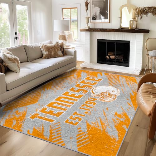 Tennessee Teppich, Schlafzimmer, Wohnzimmer, Fußball, rutschfest, maschinenwaschbar, für Jungen und Männer, Höhlendekoration, 1,5 x 2,1 m Tennessee Teppich, Schlafzimmer, Wohnzimmer, Fußball, rutschfest, maschinenwaschbar, für Jungen und Männer, Höhlendekoration, 1,5 x 2,1 m von LEMOISTARS