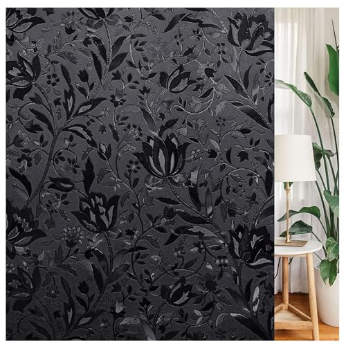 LEMON CLOUD Fensterfolie Blickdicht Selbsthaftende, Schwarz Verdunklungsfolie Statisch No-Glue Sichtschutzfolie, Anti-UV Sonnenschutzfolie für Schlafzimmer, Schwarz Tulpe (60x200cm) LEMON CLOUD Fensterfolie Blickdicht Selbsthaftende, Schwarz Verdunklungsfolie Statisch No-Glue Sichtschutzfolie, Anti-UV Sonnenschutzfolie für Schlafzimmer, Schwarz Tulpe (60x200cm) von LEMON CLOUD