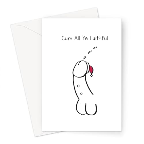 LEMON LOCO Cum All Ye Faithful Christmas Penis Greeting Card | Rude Christmas Card, Offensive Christmas Card,Joke Christmas Card,Penis Doodle Xmas Card von LEMON LOCO