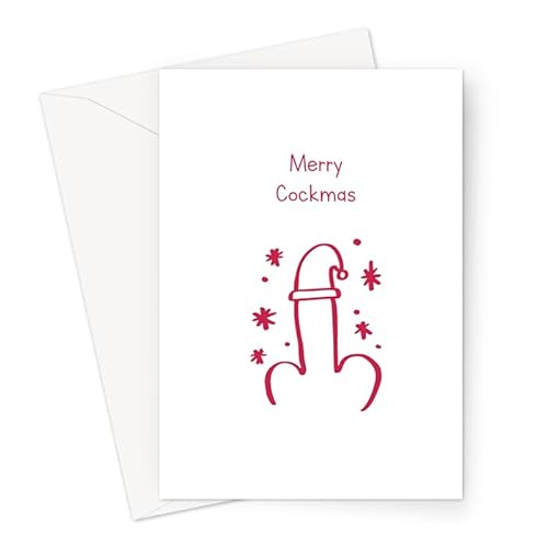 LEMON LOCO Merry Cockmas Penis Greeting Card | Rude Christmas Card, Offensive Christmas Card, Funny Santa Hat Cock Christmas Card, Joke Christmas Card von LEMON LOCO