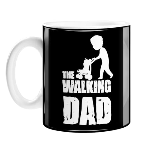 The Walking Dad Tasse | Lustige Tasse für neuen Papa, neuer Vater, lebende Zombie-Pun, Neuheit Tasse für müden Papa, Slumped Dad Pushing Pram von LEMON LOCO