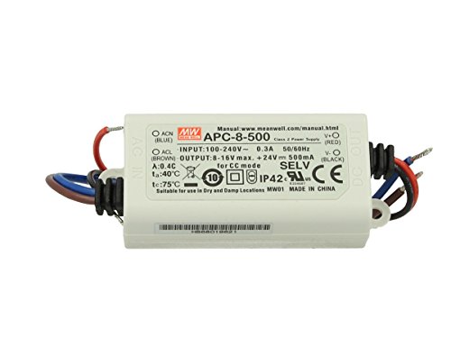 Driver CC MW MEAN WELL APC-8-500 Trasformatore 500mA 8V-16V DC 8W Corrente Costante IP42 Driver CC MW MEAN WELL APC-8-500 Trasformatore 500mA 8V-16V DC 8W Corrente Costante IP42 von LEMONA electronics