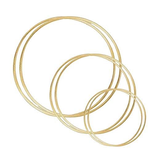 LEMONSTONE Metallringe zum Basteln, 6 Stück Metallring,10cm/15cm/20cm Metallringe, Traumfänger Basteln, Dekoring Gold für DIY Floral Hoop, Hochzeitskranz, Wandbehang, Floristik LEMONSTONE Metallringe zum Basteln, 6 Stück Metallring,10cm/15cm/20cm Metallringe, Traumfänger Basteln, Dekoring Gold für DIY Floral Hoop, Hochzeitskranz, Wandbehang, Floristik von LEMONSTONE