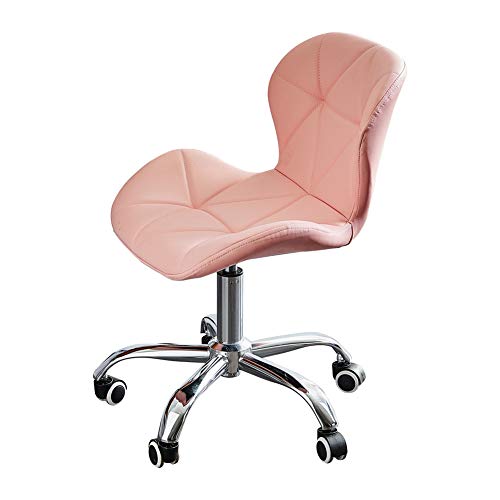 LEMROE Drehstuhl aus Kunstleder 360° drehbar, höhenverstellbar, Schreibtischstuhl mit Rollen und ergonomischen Ständer, Bürostuhl für Computer (Rosa) von LEMROE