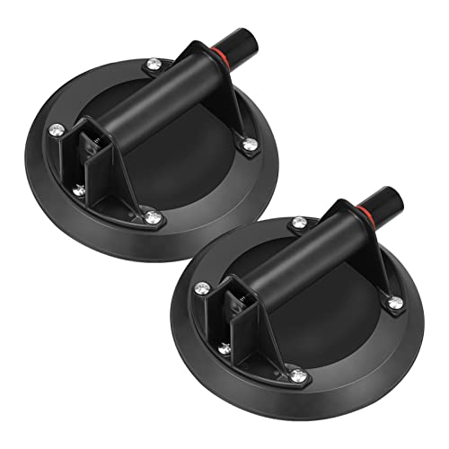 Handsaugheber 2 Stücke 8 Zoll Metallgriff Vakuumsaugburg Mit Abs Pumpe 520LBs Vakuumglasheber Granitflieseglas Schwere Lifter(Schwarz) von LEMST