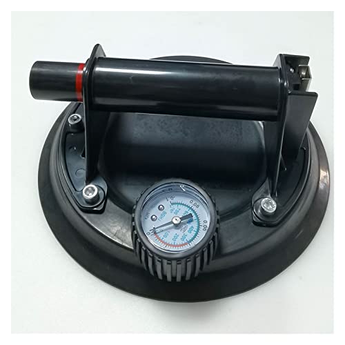 Handsaugheber Elektrischer Vakuum-Saugnapf 52 0lb Metall- / ABS-Griff-Barometer Heavy Duty Heber Granit-Fliesen-Glas-Manuelle Hubwerkzeuge 7200mAh(Black Barometer) von LEMST
