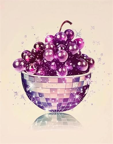 Wandkunst Leinwanddrucke Retro Orange Zitrusfrüchte Disco Spiegel Ball Poster Kein Rahmen Druck Leinwand Malerei Bar Club Funky Food Home Decor(M,20x30cm) von LEMST