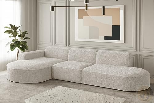 FRIDERIK-EU - Ecksofa, Wohnzimmer Sofa, Eckcouch [ Links - Creme ] Wohnzimmer Möbel, Sofas & Couches, Couch, Wohnzimmersofa, Modernes Ecksofa von LENART