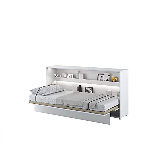 Schrankbett LENART Wandklappbett 90x200 BED CONCEPT Gästebett Horizontal Weiß von LENART