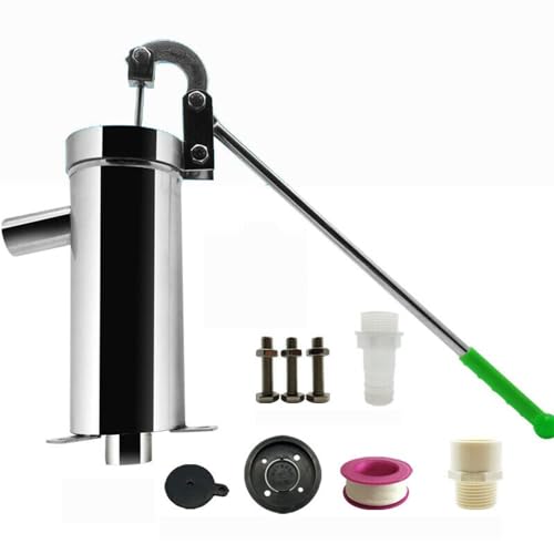 LENDISIY Schwengelpumpe Edelstahl, Handschwengel Pumpe Haushalt Manuelle Wasserpumpe Brunnen Seglerpumpe Gartenpumpe Handpumpe Wasserpumpe von LENDISIY