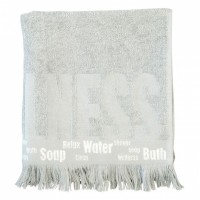 LENE BJERRE Handtuch Lb Logo Towel L cement von LENE-BJERRE