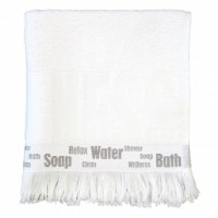 LENE BJERRE Handtuch Lb Logo Towel L white von LENE-BJERRE