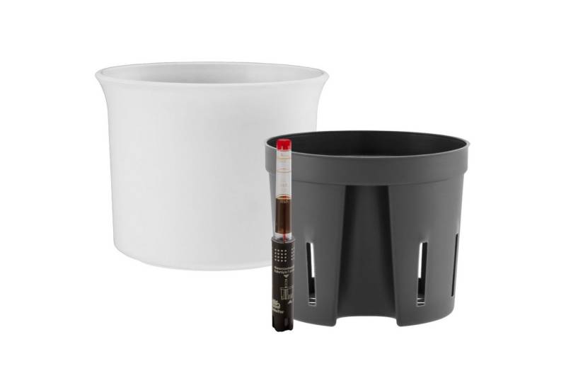 LENI Blumentopf Atlas Übertopf Kunststoff matt Pflanztopf (Starter-Set, mit Hydrokulturtopf und Gießanzeiger), Wasserdichtes Pflanzgefäß von LENI