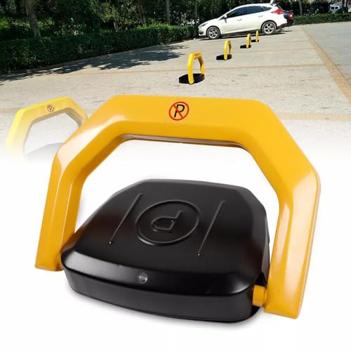 LENJKYYO Parkplatzsperre Ferngesteuerter Parkpfosten Parkplatzsperren Klapppfosten Poller Parkplatzwächter Parksperre mit 2 Fernbedienung Automatische Car Parkraumschloss von LENJKYYO