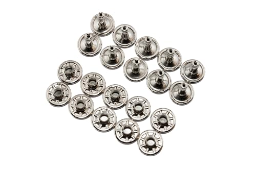 10x Doppelkopf Hohlnieten, Messing vernickelt, 10 mm Füllhöhe, 10 mm Kopf von LENNIE