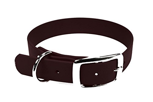 LENNIE BioThane Halsband, Dornschnalle, 19 mm breit, Größe 34-40 cm, Dunkelbraun, Aufdruck möglich von LENNIE