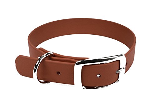 LENNIE BioThane Halsband, Dornschnalle, 25 mm breit, Größe 32-40 cm, Hellbraun, Aufdruck möglich von LENNIE