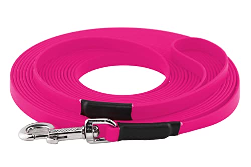 LENNIE BioThane Schleppleine, 10m mit Handschlaufe, Magenta, 16mm für große Hunde, genäht von LENNIE