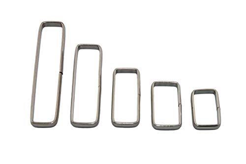 LENNIE 10x Schlaufen aus Edelstahl, Rechteckschlaufe, Viereckring, Silber, Größe: 20 mm (3/4") von LENNIE