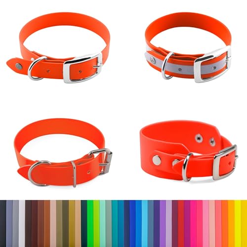 LENNIE 16mm breites Biothane Hunde-Halsband, Doppelstegschnalle, personalisiert mit Namen/Telefonnummer, schmutz-Wasser-abweisend von LENNIE