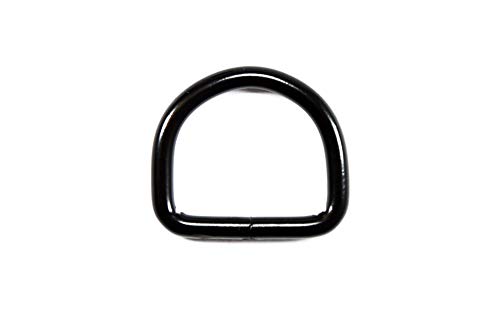 50x Halbring, D-Ring, Stahl, schwarz, Größe: 20 mm (3/4") von LENNIE