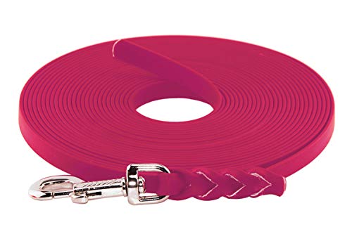 LENNIE BioThane Schleppleine, 13mm, Hunde 15-25kg, 15m lang, ohne Handschlaufe, Magenta, geflochten von LENNIE