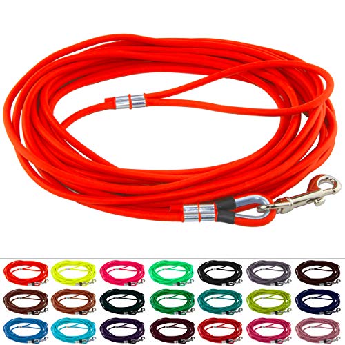 LENNIE Runde BioThane Schleppleine für Hunde ab 25kg, Ø 8mm, 30m lang, mit Handschlaufe, Neon-Orange LENNIE Runde BioThane Schleppleine für Hunde ab 25kg, Ø 8mm, 30m lang, mit Handschlaufe, Neon-Orange von LENNIE