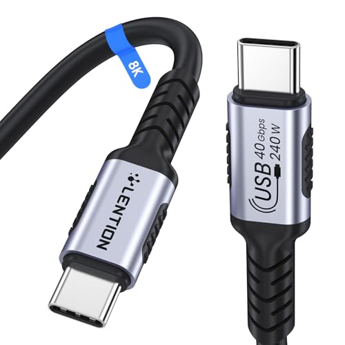 LENTION 1.2m USB 4 Kabel mit Graphene Shielding, 240W PD Charging, bis zu 40Gbps Daten - und 8K Videoübertragung, weiches Flüssigsilikon, für Thunderbolt 4, MacBook Pro, iPhone 16, iPad Pro, Dell XPS LENTION 1.2m USB 4 Kabel mit Graphene Shielding, 240W PD Charging, bis zu 40Gbps Daten - und 8K Videoübertragung, weiches Flüssigsilikon, für Thunderbolt 4, MacBook Pro, iPhone 16, iPad Pro, Dell XPS von LENTION