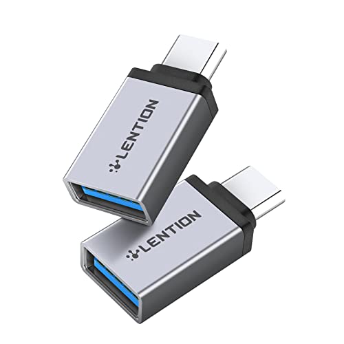 LENTION Adapter USB C auf USB 3.0, Typ C auf Typ A, OTG,kompatibles 2023 2022-2016 MacBook Pro, Neues iPad Pro/Mac Air/Surface, Chromebook, Phone/Tablet, Mehr (2 Stück, Dunkelgrau) von LENTION