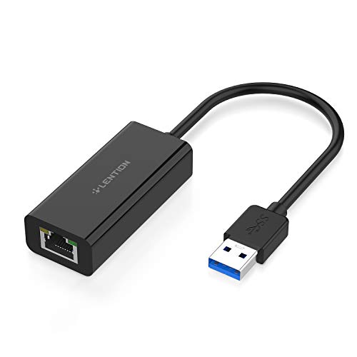 LENTION Gigabit Ethernet Netzwerkadapter USB 3.0 auf RJ45 LAN Wired Hub für 1000 Mbit/s Ethernet Kompatibel mit Switch, Chromebook, Surface, Mac OS, Win OS, Linux, MacBook Air/Pro,Mehr (Schwarz) von LENTION
