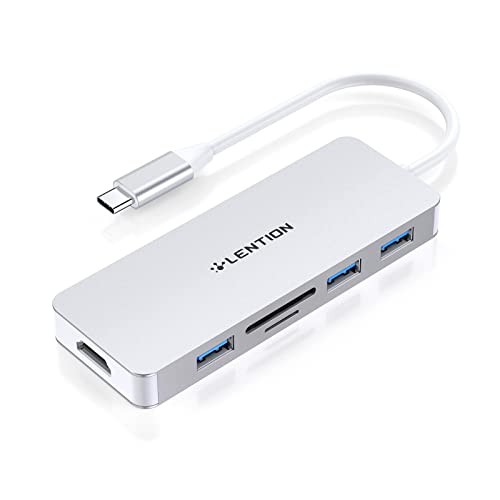 LENTION USB C Hub mit 4K HDMI, 3X USB 3.0, Dualer SD3.0 Kartenleser, Für 2024-2016 MacBook Pro/Air 13/14/15/16, Neues Mac Air/iPad Pro/Surface, Chromebook, Laptop, Universal Multiport Adapter LENTION USB C Hub mit 4K HDMI, 3X USB 3.0, Dualer SD3.0 Kartenleser, Für 2024-2016 MacBook Pro/Air 13/14/15/16, Neues Mac Air/iPad Pro/Surface, Chromebook, Laptop, Universal Multiport Adapter von LENTION