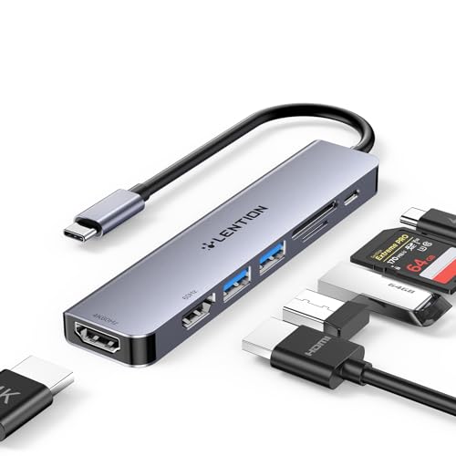 LENTION USB C Hub mit Dual HDMI zum MST Modus von Macbooks, 5 Gbps Datentransfer mit 2 USB 3.0, PD 100W, SD/Micro SD Kartenleser, Stable Driver Adapter USB C LENTION USB C Hub mit Dual HDMI zum MST Modus von Macbooks, 5 Gbps Datentransfer mit 2 USB 3.0, PD 100W, SD/Micro SD Kartenleser, Stable Driver Adapter USB C von LENTION
