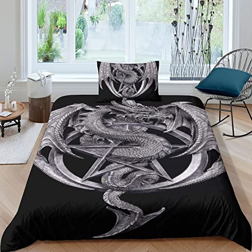 LENTLY Anne Stokes 3D Bettwäsche Bettwäsche Set Microfaser Kinder Erwachsene, Bettbezug Und Kissenbezug Weich Haltbar Atmungsaktive Single（135x200cm） von LENTLY