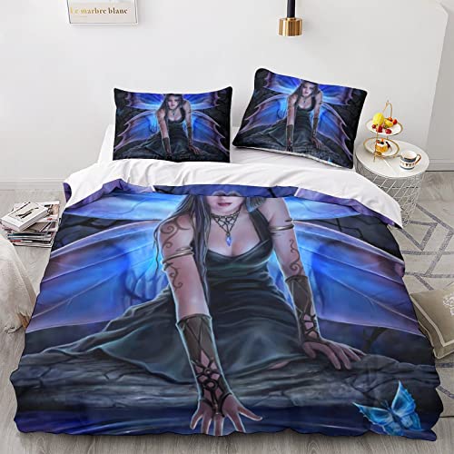 LENTLY Anne Stokes Jungen Teenager Bettbezug Set Modern Bettwäsche Dekorativ Betten Set Polyester Für Kinder Männer Bettbezüge King（220x240cm） von LENTLY