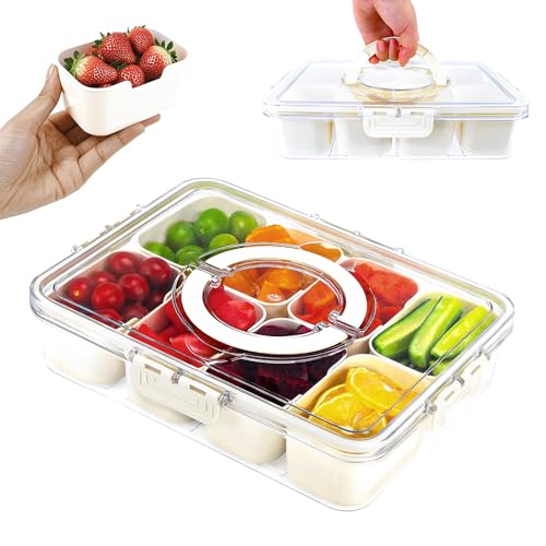 LENWISYF Snackbox Mit 8 Fächern Kinder,PP Tragbar Auslaufsicherer,Snackteller Mit Deckel Brotdose Mit Fächern für Party Picknick Trips Süßigkeiten Nüsse Obst (Snackbox Mit 8 Fächern Quadratisch) LENWISYF Snackbox Mit 8 Fächern Kinder,PP Tragbar Auslaufsicherer,Snackteller Mit Deckel Brotdose Mit Fächern für Party Picknick Trips Süßigkeiten Nüsse Obst (Snackbox Mit 8 Fächern Quadratisch) von LENWISYF