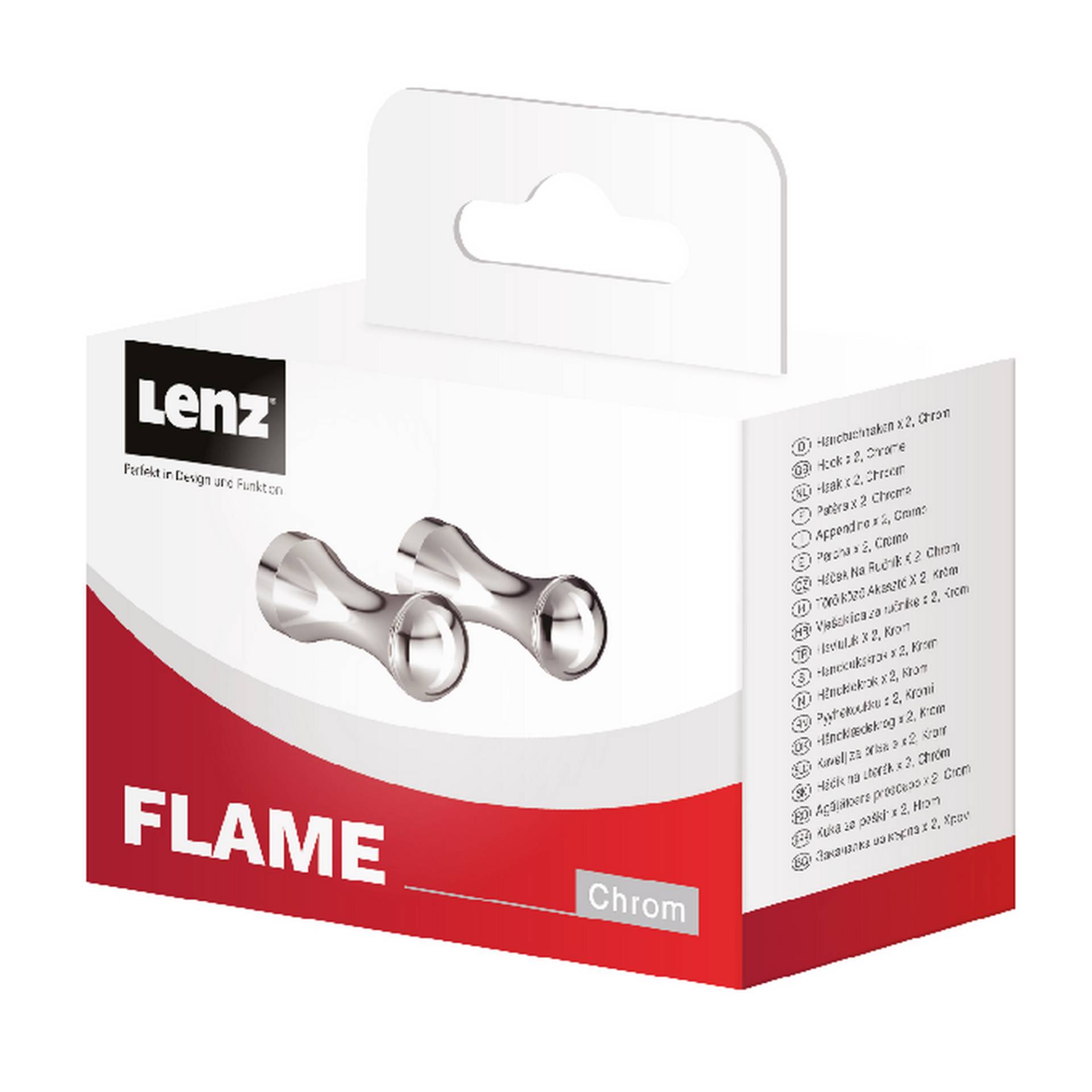 Lenz Handtuchhaken 'Flame' rund verchromt 2 Stück von LENZ